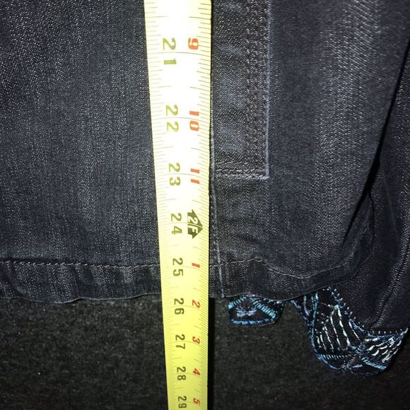 Sigrid Olsen Full Zip Top XL Long Sleeve Embroidery Indigo Lightweight Blue Coat - Picture 11 of 11